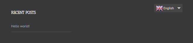 Translation plugin placed on the footer widget - dropdown layout